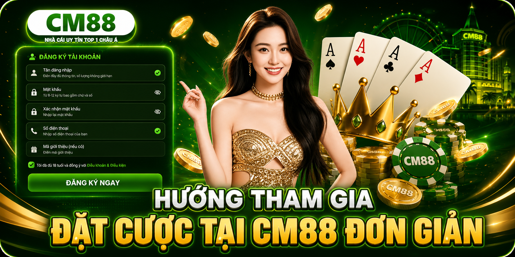 Hướng tham gia gia đặt cược tại CM88 đơn giản